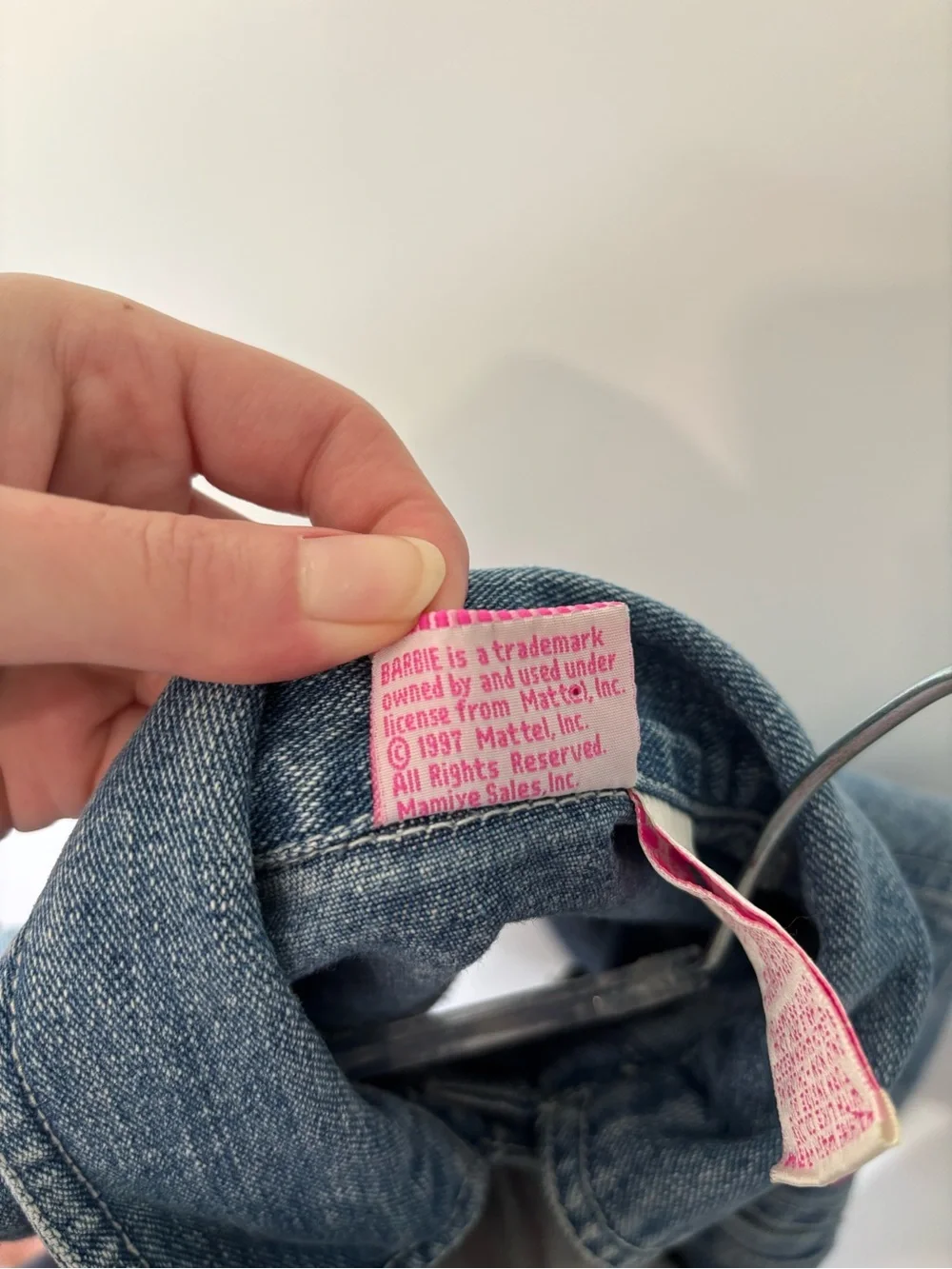Vintage 1997 Mattel Barbie Embroidered Denim Jean Jacket 4T